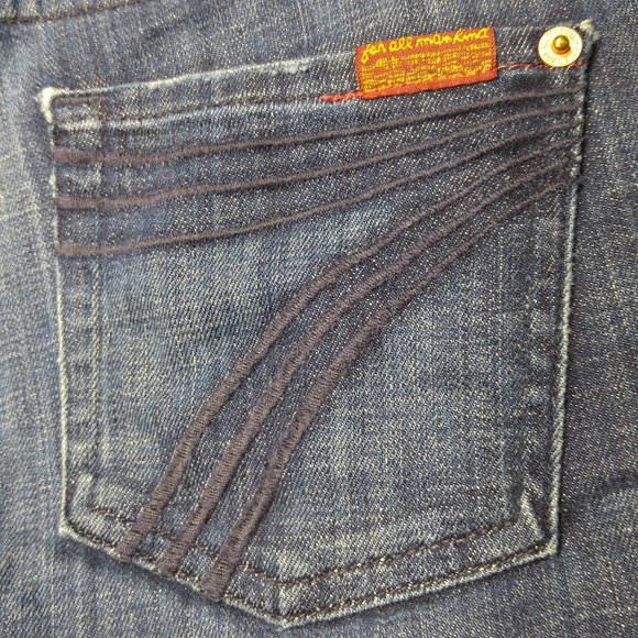 7 For All Mankind Crop Dojo Wide Leg Flare Jeans Women's 26 Stretch Seven B562 - Picture 5 of 8